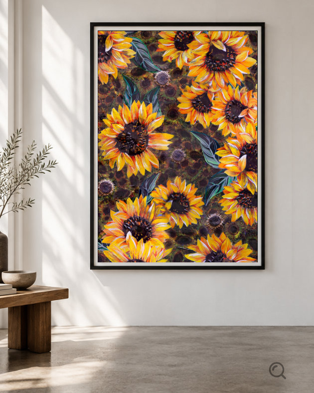 Sunflowers, artwork by Ann Generlich